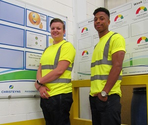 Lauren Griffiths and Jordan Smith are the latest recruits to Christeyns’ Apprenticeship Scheme, which is now in its fourth year.